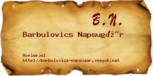 Barbulovics Napsugár névjegykártya